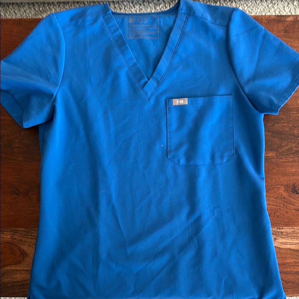 Figs Royal Blue V-Neck Scrub Top